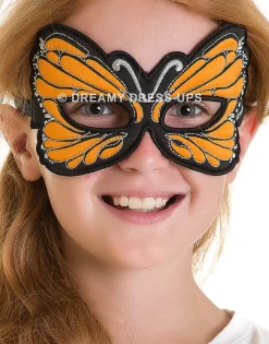 Orange Monarch Butterfly Fantasy Mask