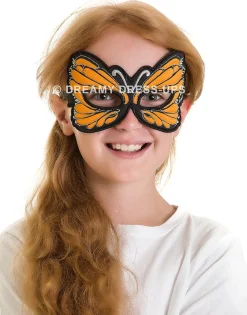 Orange Monarch Butterfly Fantasy Mask