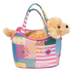 Patchwork Floral Sassy Sak With Golden Retriever