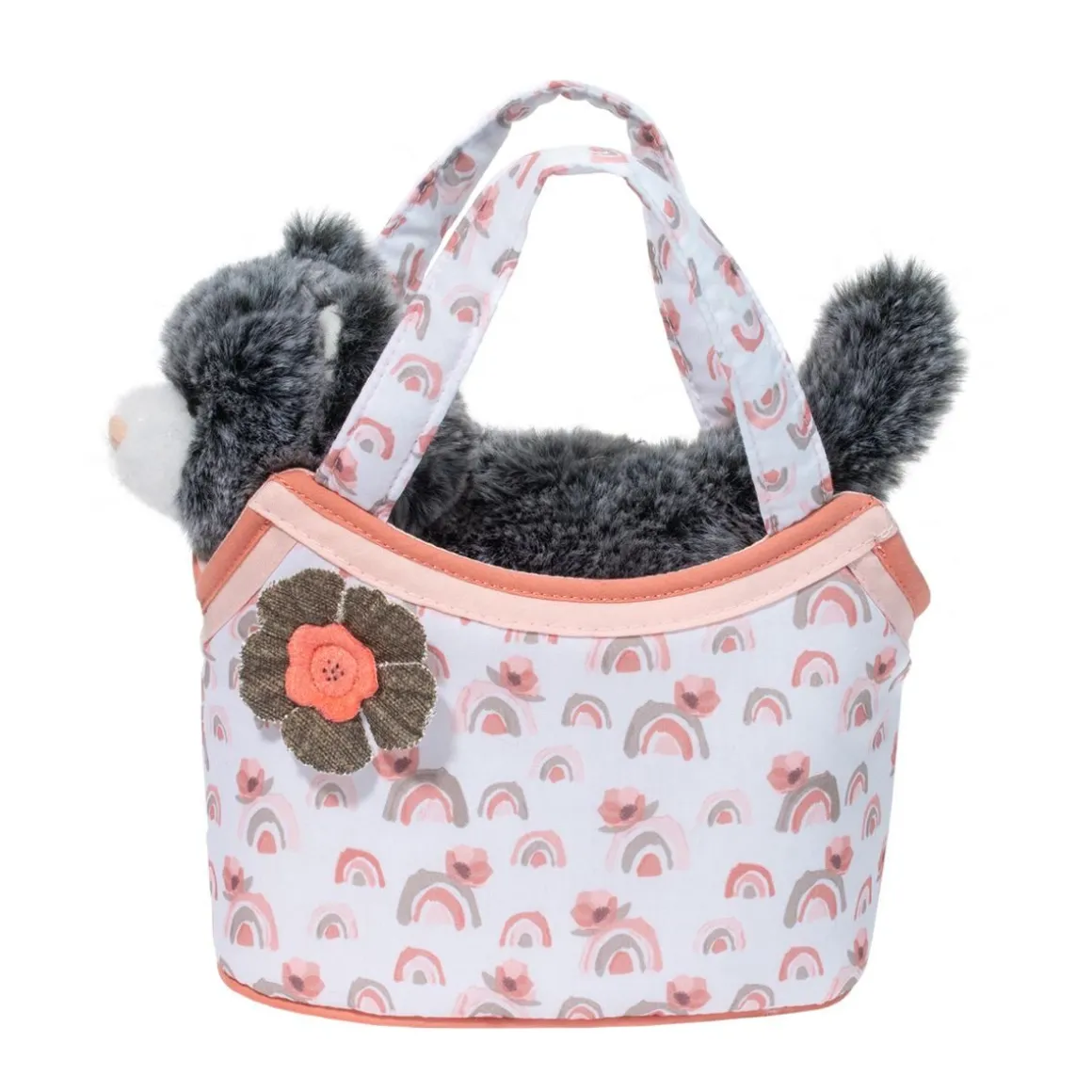 Watercolor Rainbow Sassy Sak With Gray Cat