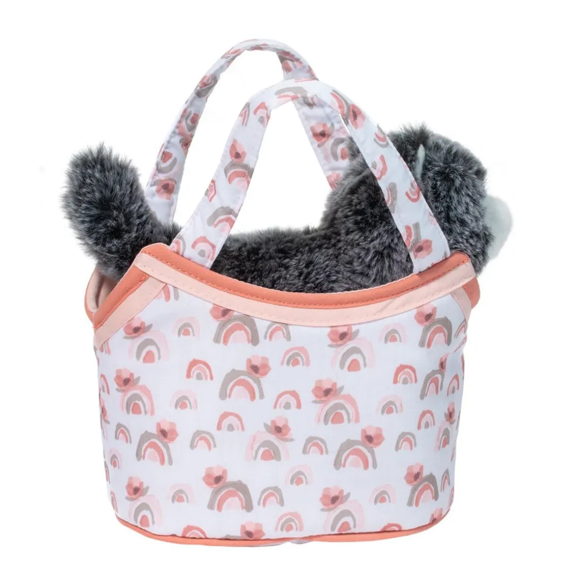 Watercolor Rainbow Sassy Sak With Gray Cat